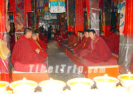 Lamas, Ganden Monastery. Lhasa