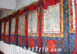 Thangkas in Tibetan Traditional Hospital, Lhasa