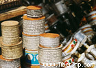 "Prayer wheels, Barkhor Street, Lhasa"