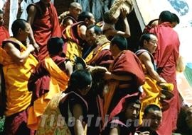 Costume of monks in Tibet