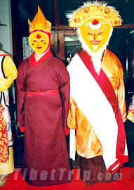 The masks and costumes of Tibetan Opera, Lhasa, Tibet