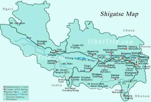 Shigatse Map