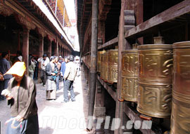 Prayer Wheels around Potala Palace, Lhasa